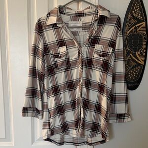 Market & Spruce Striped Shirt in Black and Brown